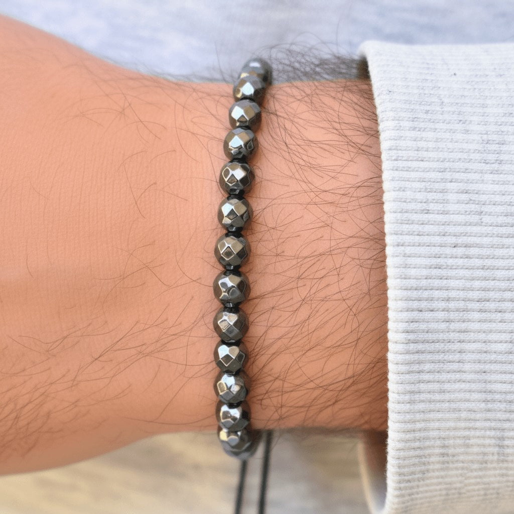 Titan - Hand Carved Hematite Bracelet
