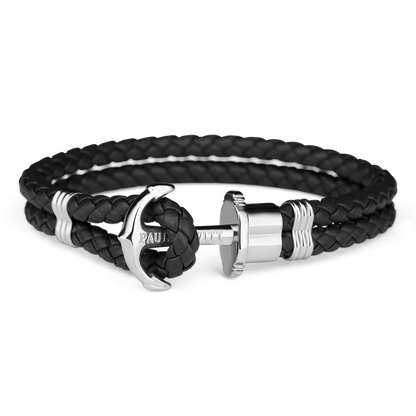 Paul Hewitt x Velmont - Phrep Leather Black / Silver Bracelet