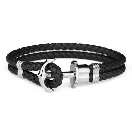 Paul Hewitt x Velmont - Phrep Leather Black / Silver Bracelet