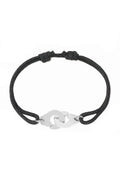 Handcuffs "Menottes" - Stainless Steel Bracelet One Size (Adjustable) Stainless Steel (Silver) Black in Lebanon
