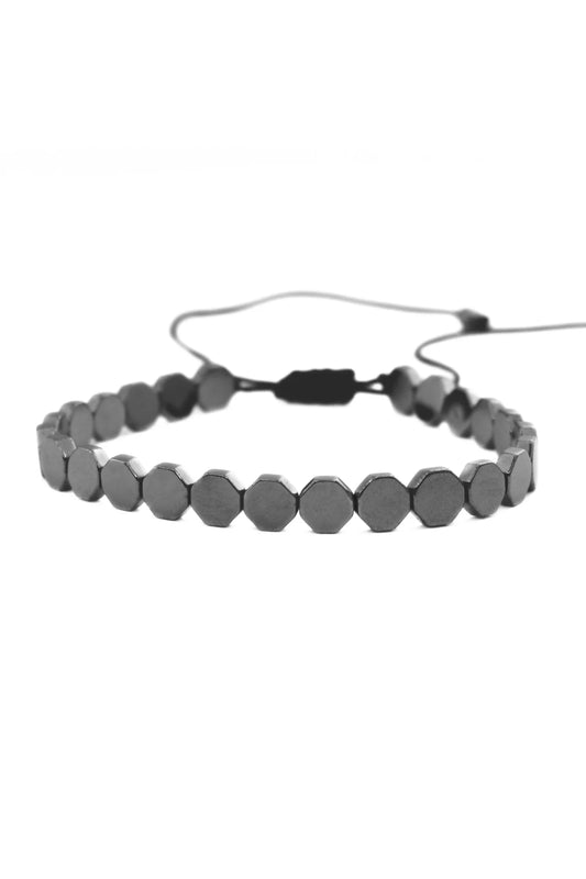 Le Raffiné ("The Refined") - Hand Carved Hematite Bracelet