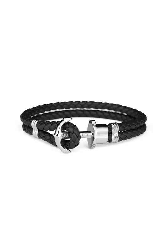 Paul Hewitt x Velmont - Phrep Leather Black / Silver Bracelet