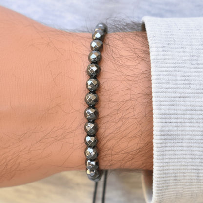 Titan - Hand Carved Hematite Bracelet